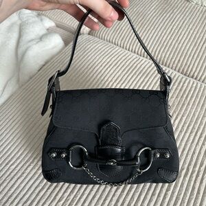 Black Vintage Gucci Horse-bit Chain Purse